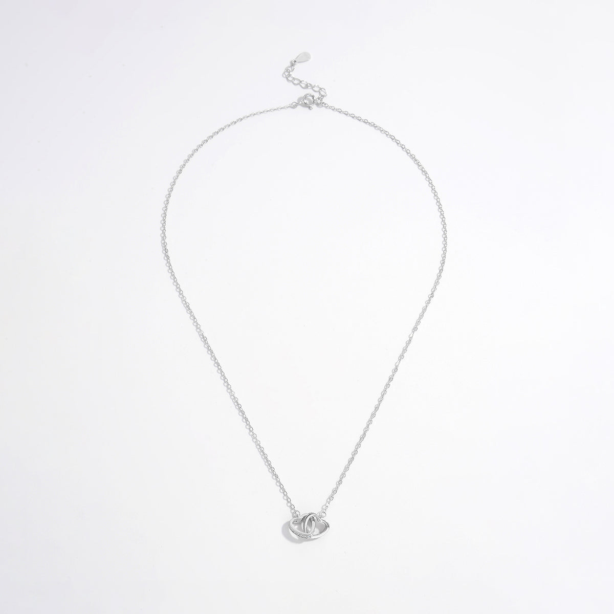925 Sterling Silver Inlaid Zircon Heart Necklace