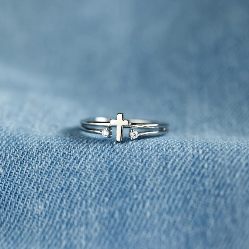 925 Sterling Silver Cross Ring