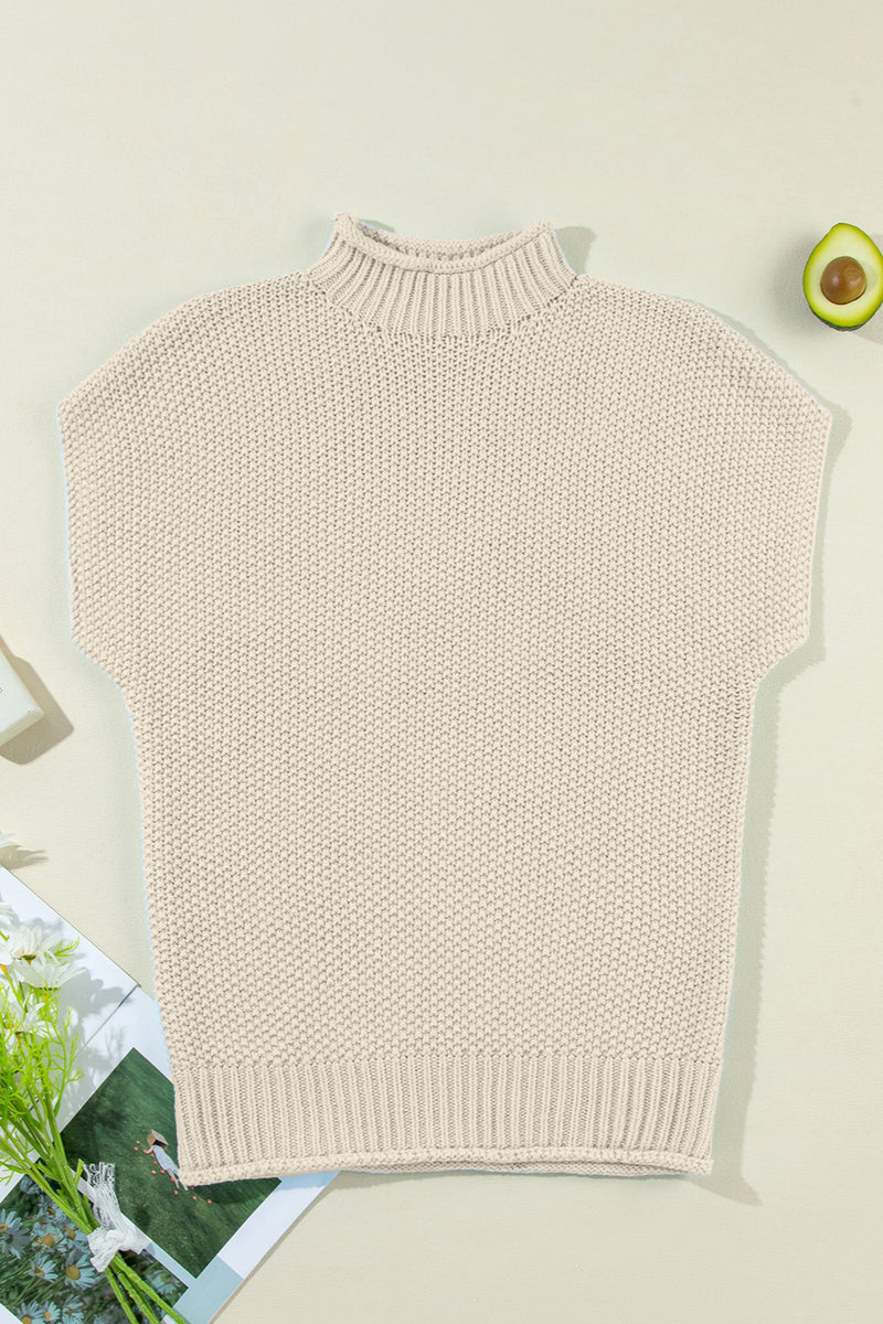 Turtleneck Cap Sleeve Sweater