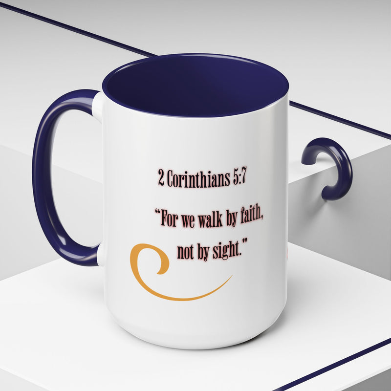 Blessed Coffee Mug — "Walk by Faith" Inspirational Christian Mug