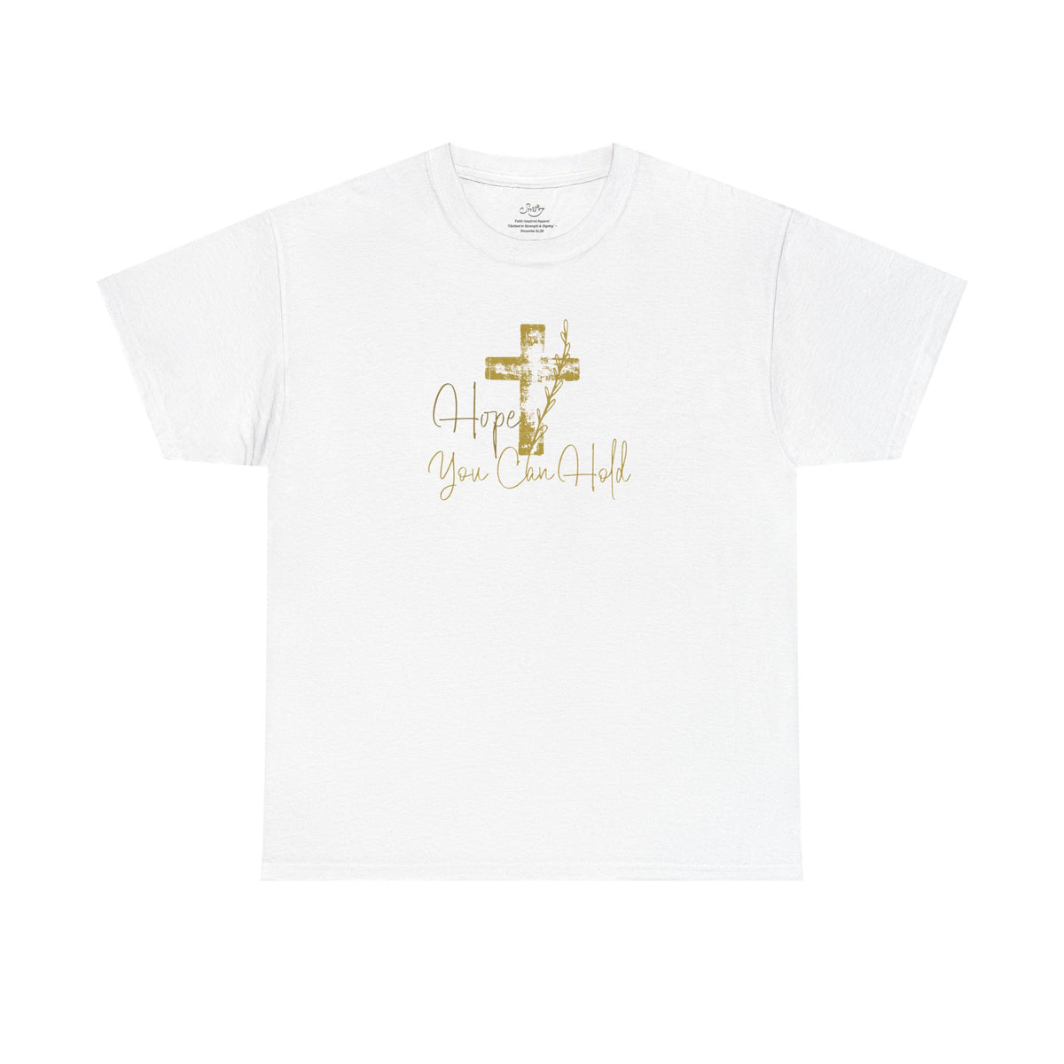 Christian T-Shirt - 'Hope You Can Hold' Gold Cross Tee