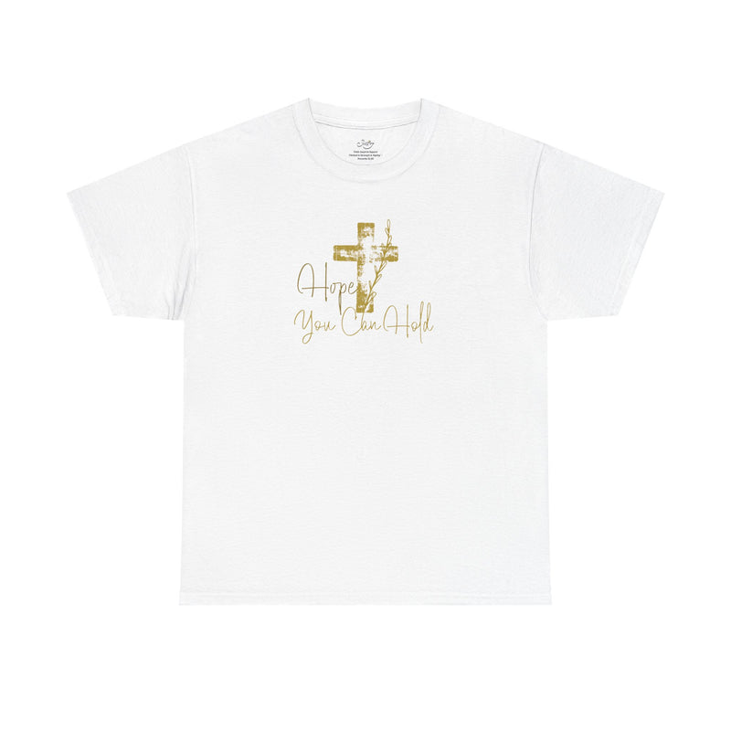 Christian T-Shirt - 'Hope You Can Hold' Gold Cross Tee