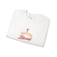 Unisex Christian Crewneck Sweatshirt — "Blessed" Faith Cross Graphic