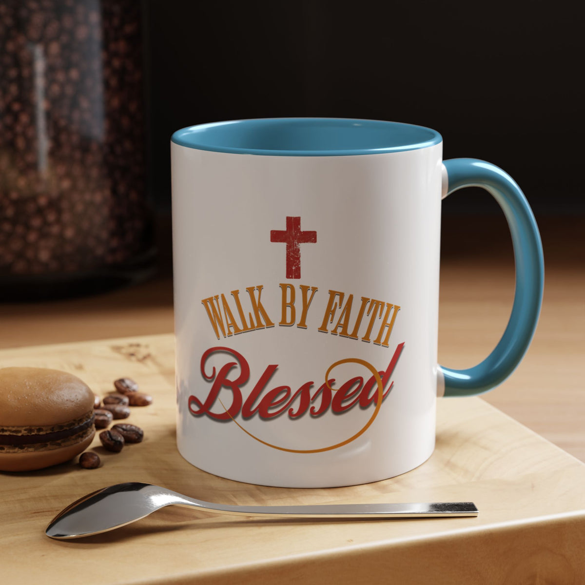 Blessed Coffee Mug — "Walk by Faith" Inspirational Christian Mug