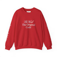 His Word "The Original Code" Crewneck Sweatshirt — Pastel Logo Comfort Pullover