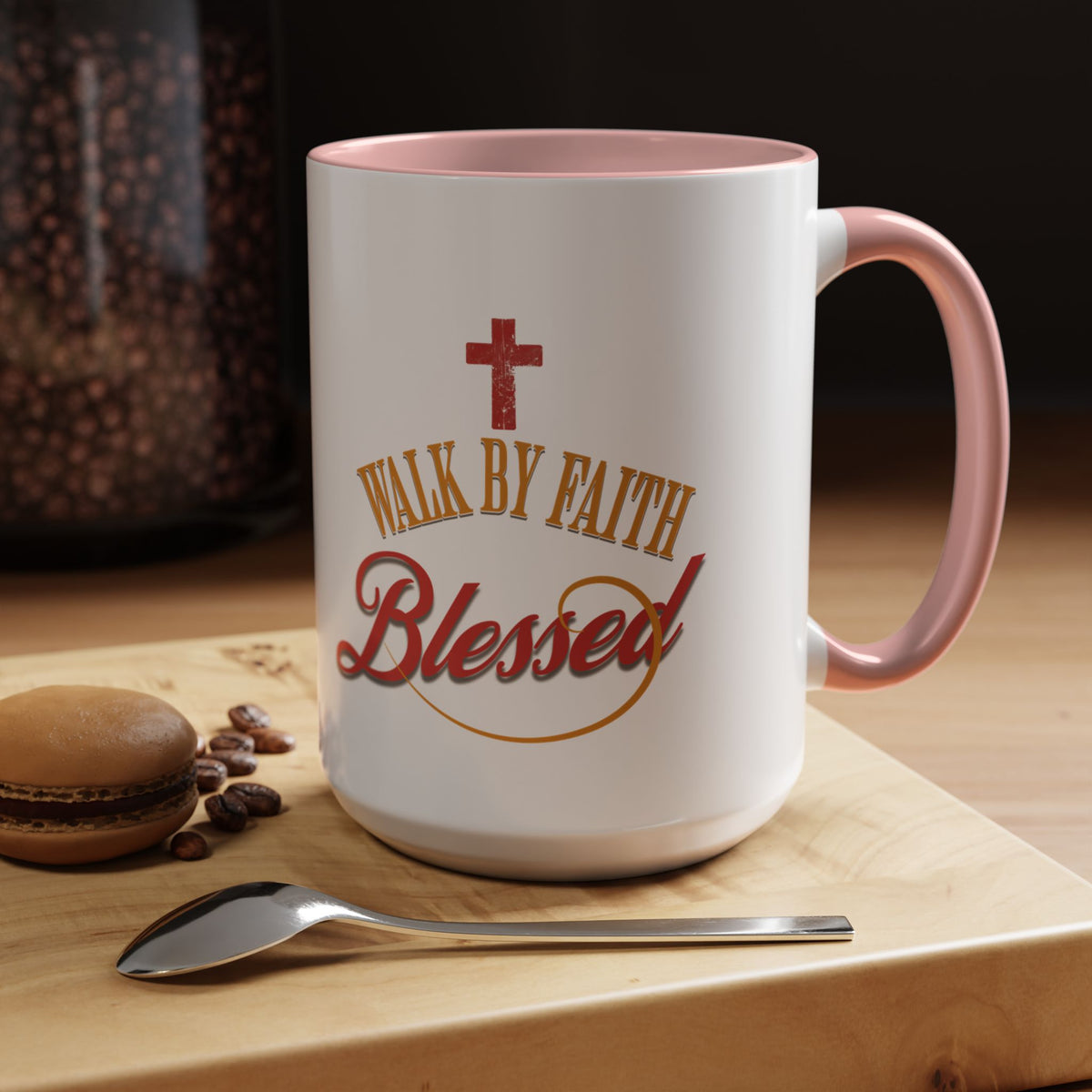 Blessed Coffee Mug — "Walk by Faith" Inspirational Christian Mug
