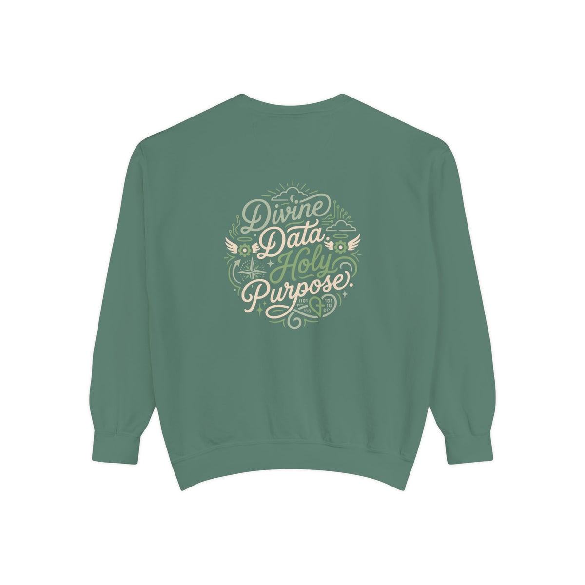 Amen & AI Sweatshirt — Faith-Inspired Crewneck with ‘Divine Data, Holy Purpose" Back Design