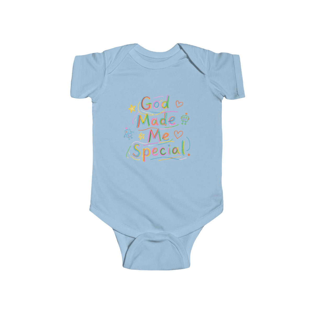 God Made Me Special Infant Bodysuit — Cute Pastel Religious Baby Onesie