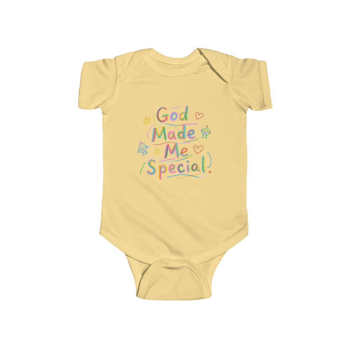 God Made Me Special Infant Bodysuit — Cute Pastel Religious Baby Onesie