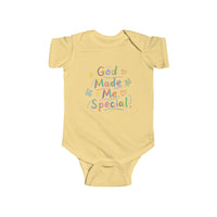 God Made Me Special Infant Bodysuit — Cute Pastel Religious Baby Onesie