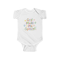 God Made Me Special Infant Bodysuit — Cute Pastel Religious Baby Onesie