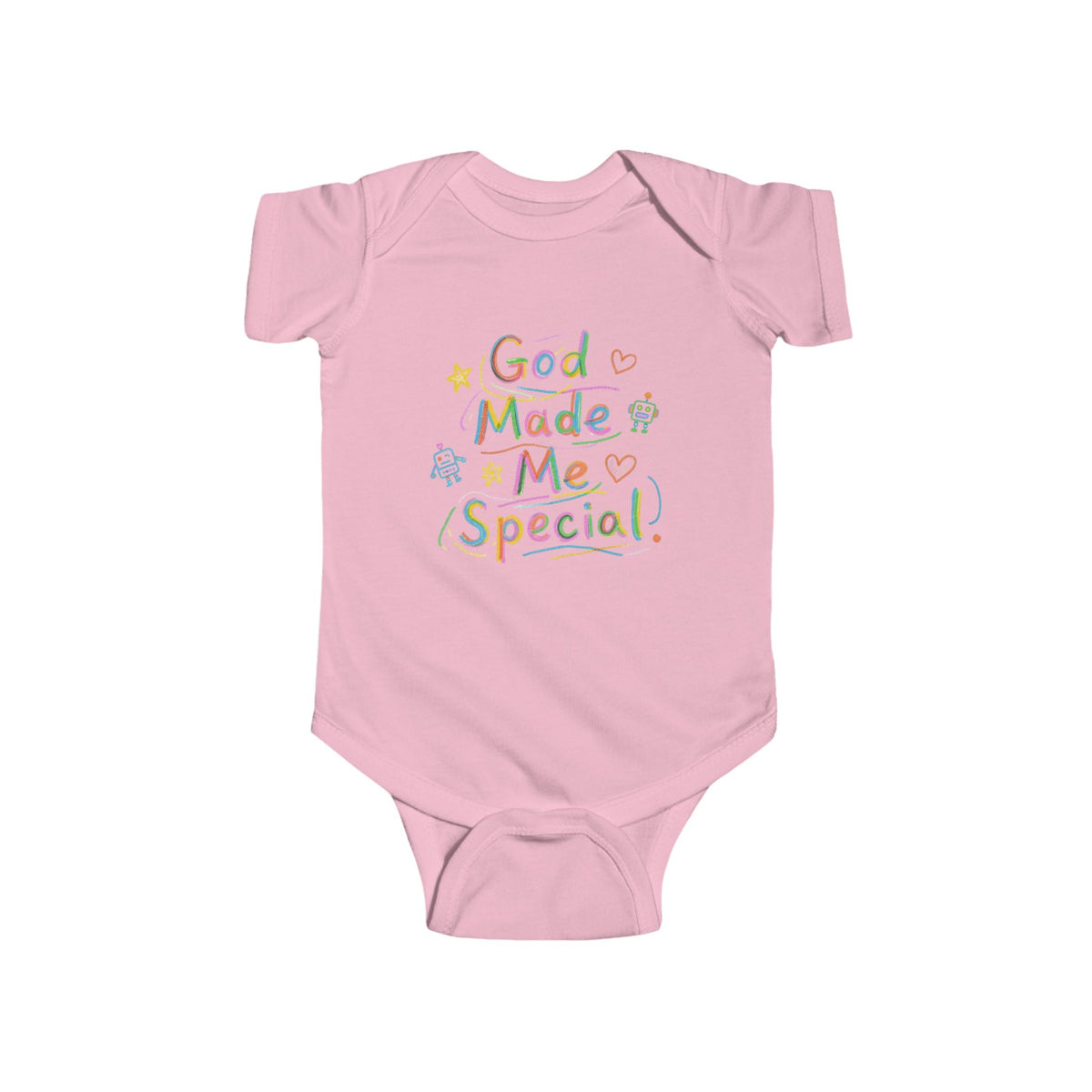 God Made Me Special Infant Bodysuit — Cute Pastel Religious Baby Onesie