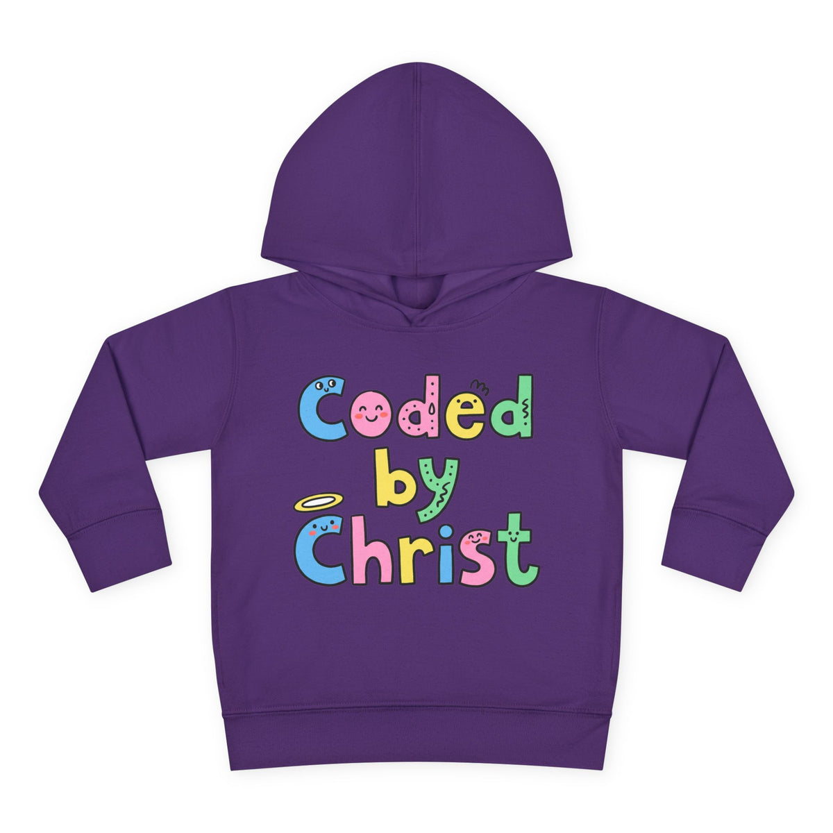 Toddler Hoodie — "Coded by Christ" Colorful Christian Kids Pullover