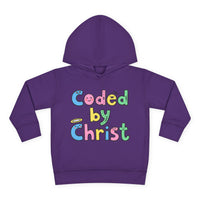 Toddler Hoodie — "Coded by Christ" Colorful Christian Kids Pullover
