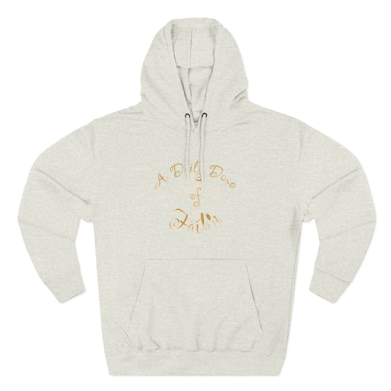 Faith Script Hoodie — "A Daily Dose of Faith" Gold Script Fleece Hoodie