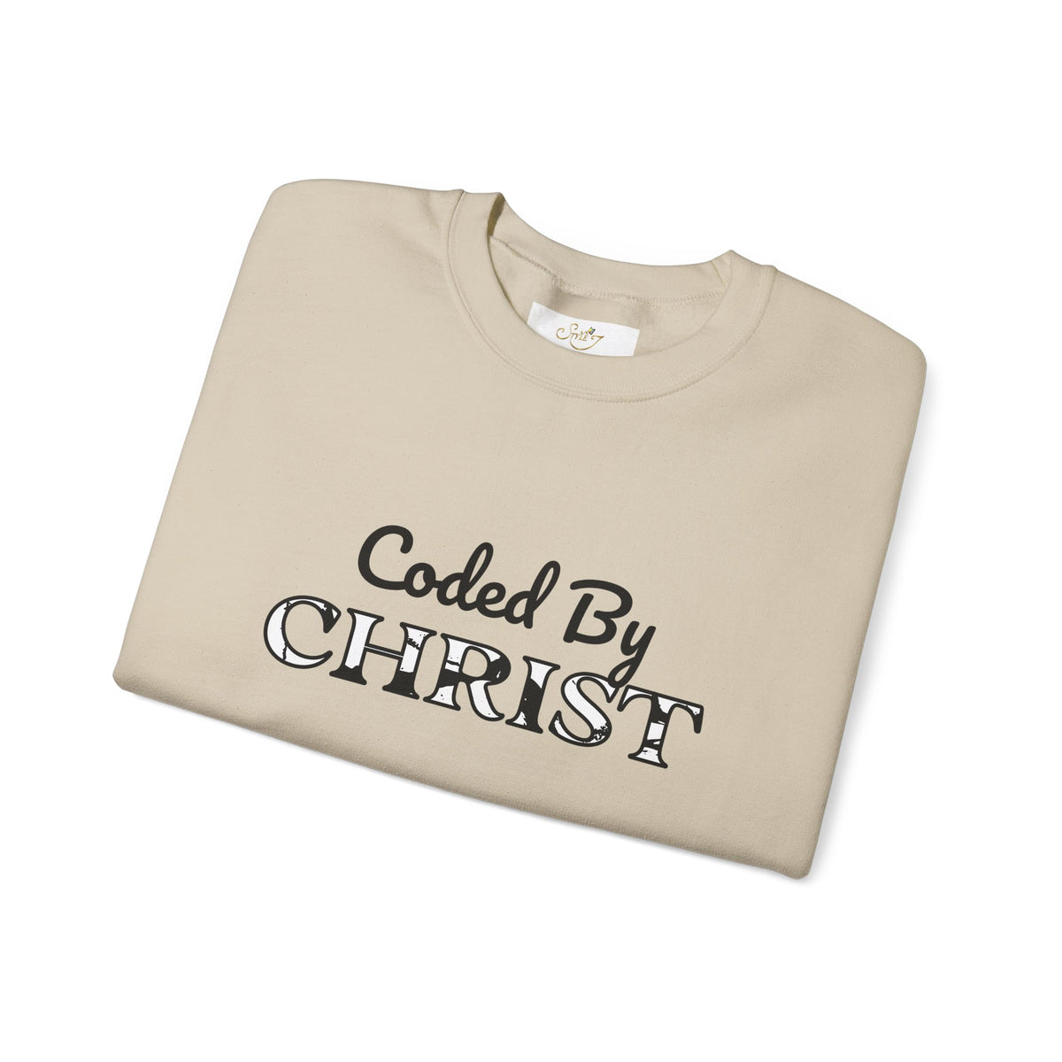 Crewneck Sweatshirt — "Coded By Christ" Inspirational Christian Graphic