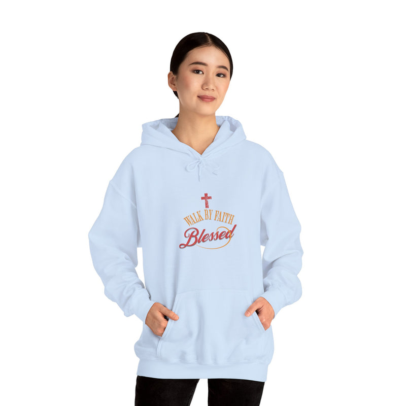 Unisex Blessed Faith Hoodie - 'Walk by Faith' Christian Pullover