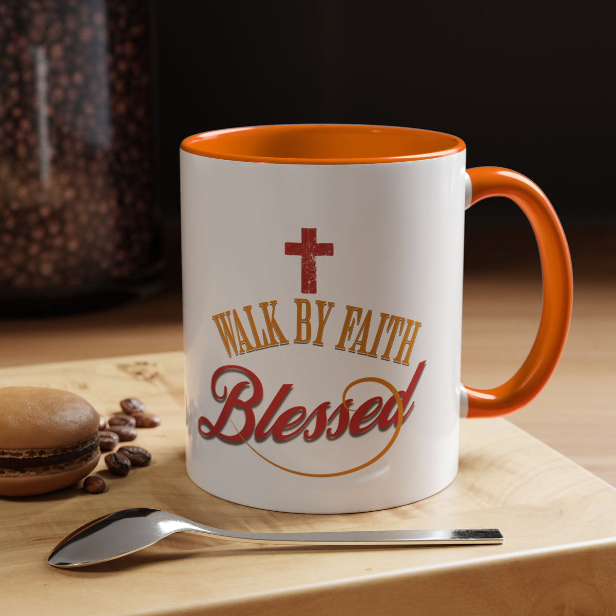 Blessed Coffee Mug — "Walk by Faith" Inspirational Christian Mug