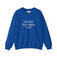 His Word "The Original Code" Crewneck Sweatshirt — Pastel Logo Comfort Pullover
