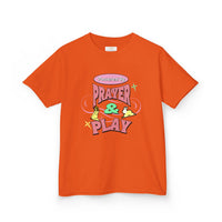 Kids Tee — "Prayer & Play" Cute Christian Shirt (Blessed Back Design)
