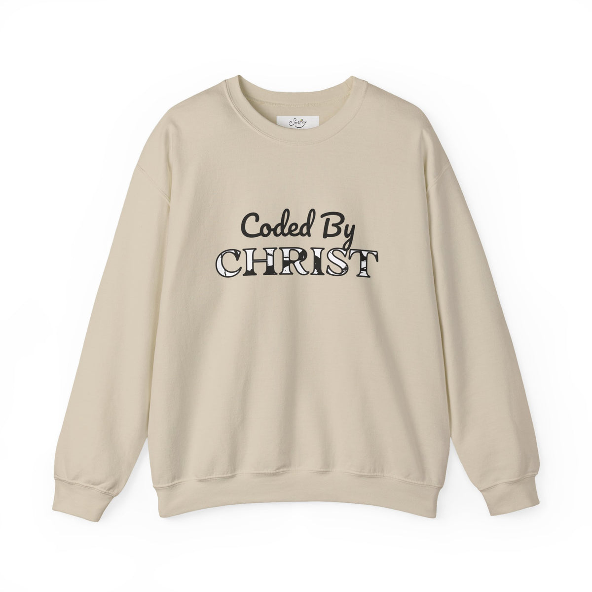 Crewneck Sweatshirt — "Coded By Christ" Inspirational Christian Graphic
