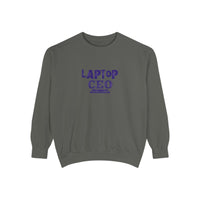 Laptop CEO Sweatshirt — 'Be Your Own Boss' Garment-Dyed Crewneck