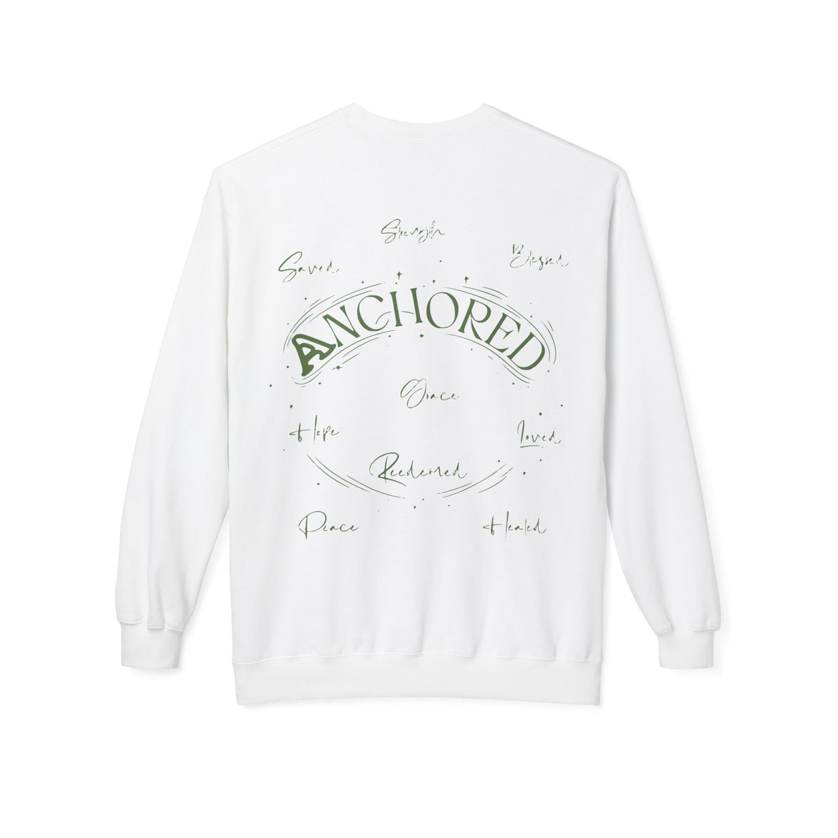 Anchored Crewneck Sweatshirt — Faith, Hope, Grace Inspirational Pullover