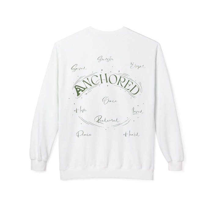 Anchored Crewneck Sweatshirt — Faith, Hope, Grace Inspirational Pullover