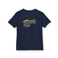 Kids 'Child of Light' Graphic Tee — Colorful Hand-Lettered 'Cherished' Back Design