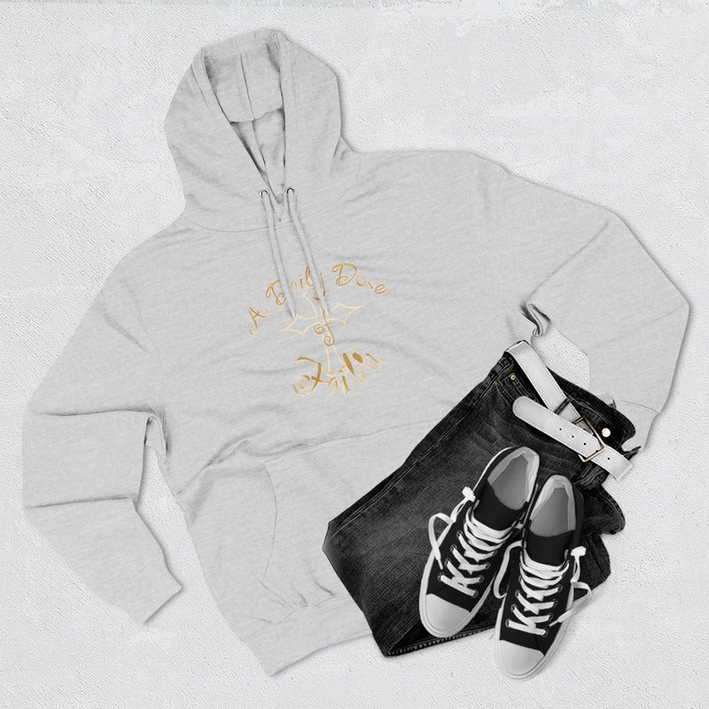 Faith Script Hoodie — "A Daily Dose of Faith" Gold Script Fleece Hoodie