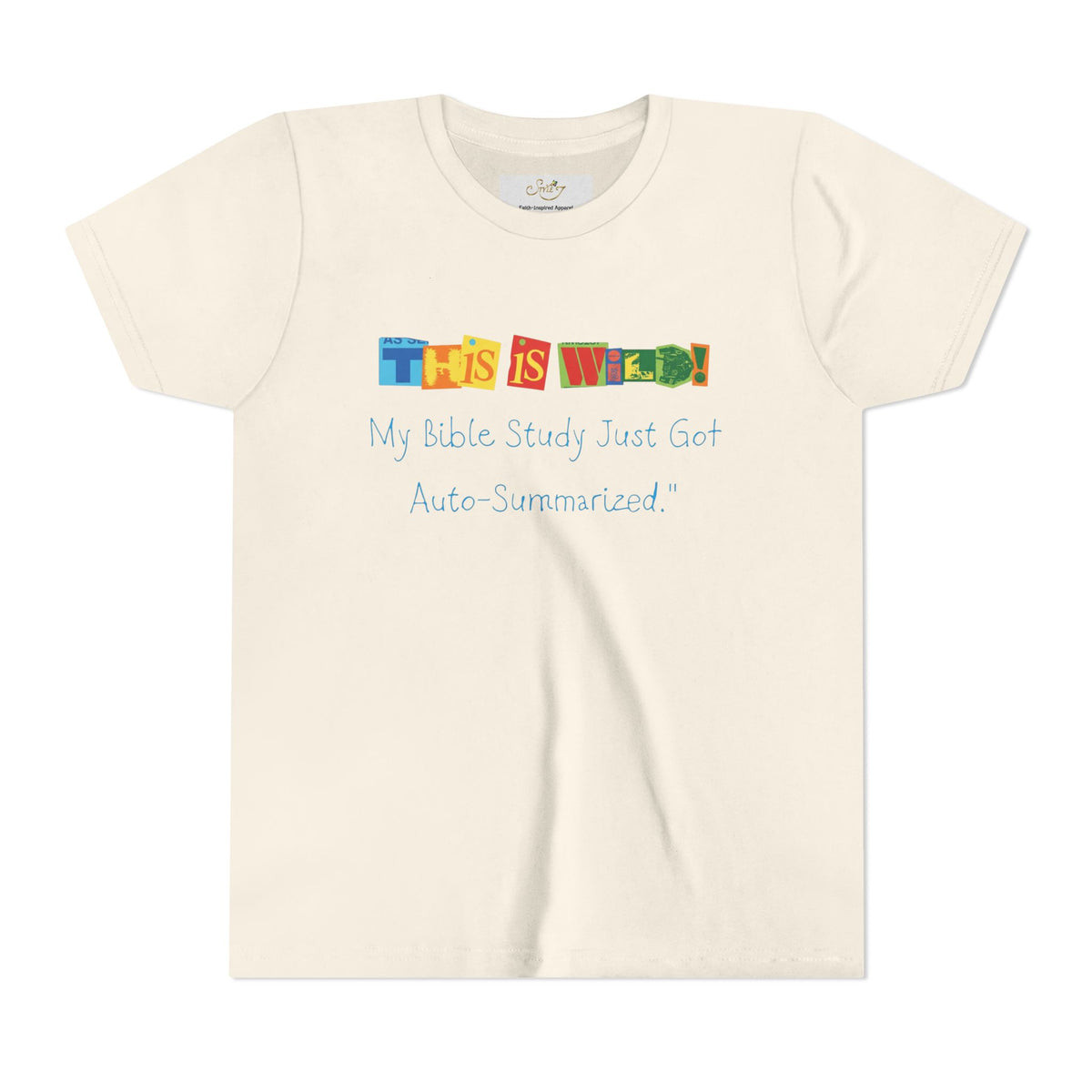 Youth Tee — "This Is Wild! My Bible Study Just Got Auto-Summarized" Funny Kids Christian Shirt