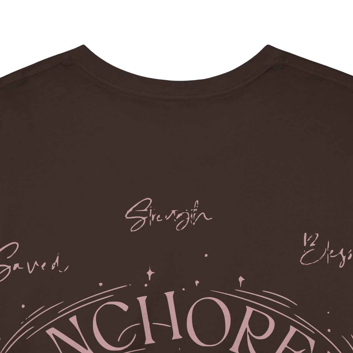 Anchored Faith T-Shirt — "Anchored" Calligraphy with Faith, Hope & Grace