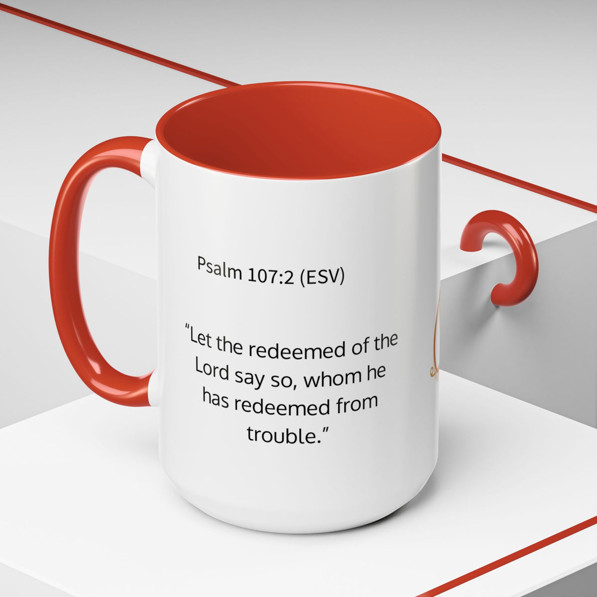 Redeemed Cross Accent Coffee Mug — Inspirational Christian Tea Cup (11/15oz)