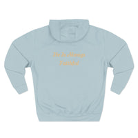 Faith Script Fleece Hoodie — "A Daily Dose of Faith" Gold Script, Back "He Is Always Faithful"