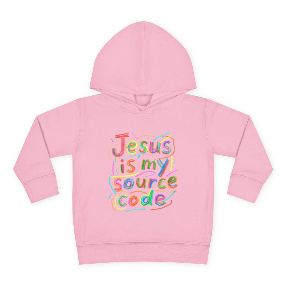 Toddler Hoodie - "Jesus Is My Source Code" Colorful Christian Pullover