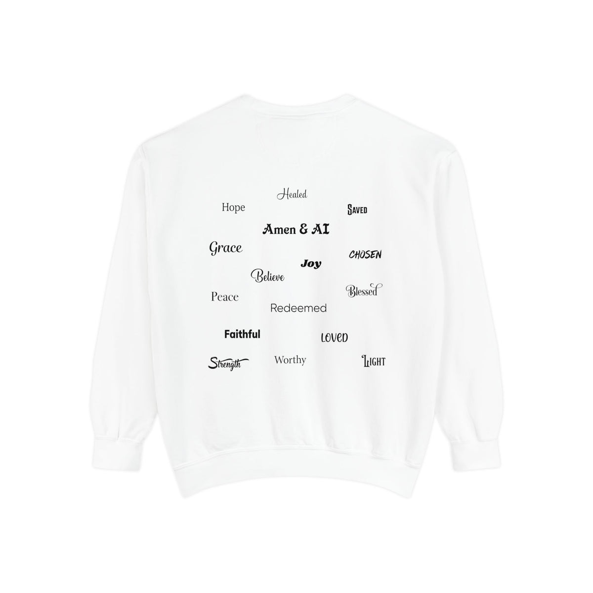 Amen & AI Sweatshirt — Faith-Inspired Typography Crewneck