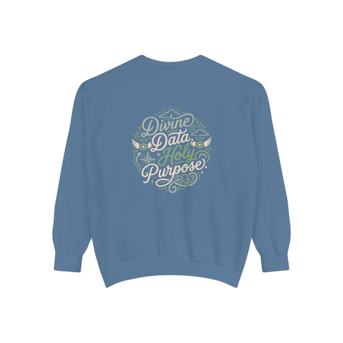 Amen & AI Sweatshirt — Faith-Inspired Crewneck with ‘Divine Data, Holy Purpose" Back Design