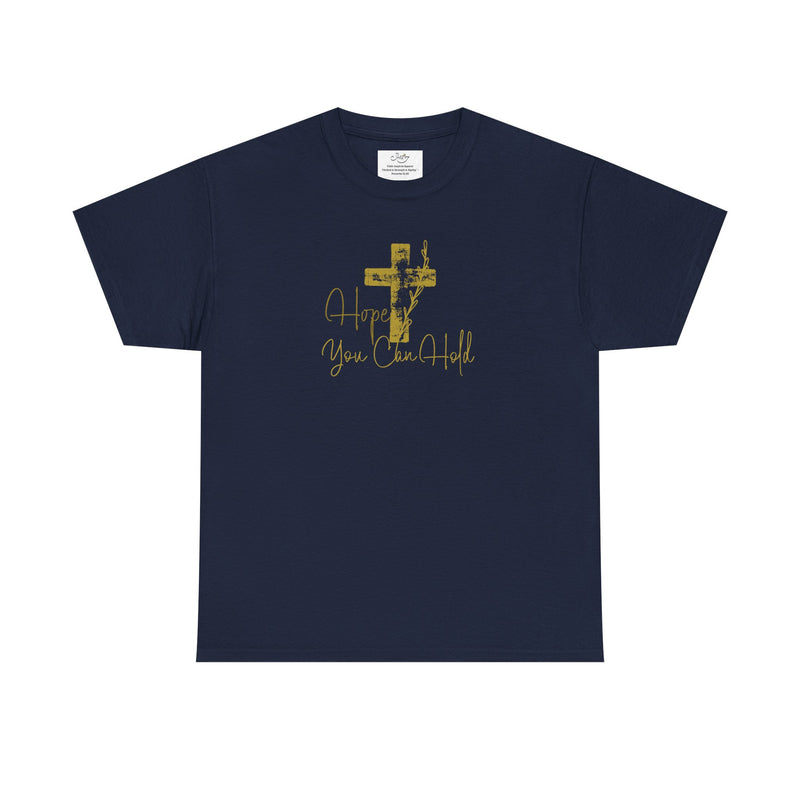 Christian T-Shirt - 'Hope You Can Hold' Gold Cross Tee
