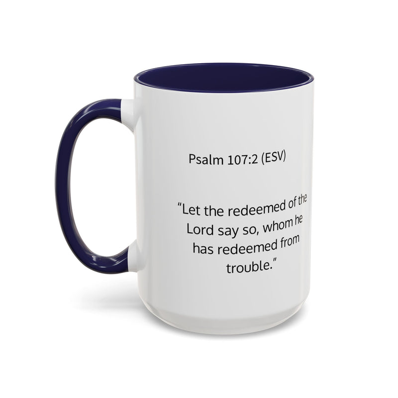 Redeemed Cross Accent Coffee Mug — Inspirational Christian Tea Cup (11/15oz)