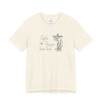 Faith T-Shirt — "God's Promises Never Fail" Christian Tee with Cross & Olive Branch Design