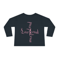 Toddler Tee — "Loved" Cute Teddy Bear Cross Design Long Sleeve