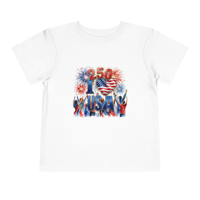 Toddler Tee - USA 250 Patriotic Fireworks 4th of July Shirt