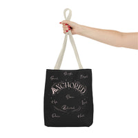 Anchored Inspirational Tote Bag — 'Anchored' Script Design