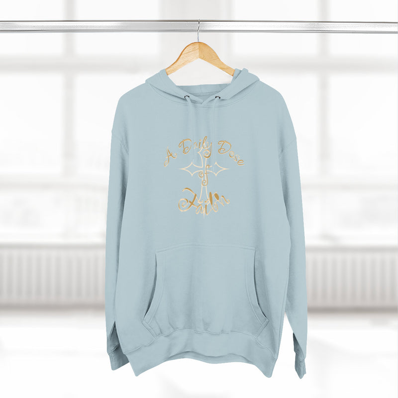 Faith Script Hoodie — "A Daily Dose of Faith" Gold Script Fleece Hoodie