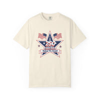 Patriotic T-Shirt — "250 Years Bold, United We Stand" with "God Bless America"