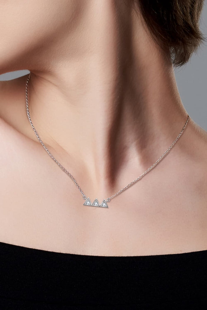 Moissanite Triangle Platinum-Plated Necklace