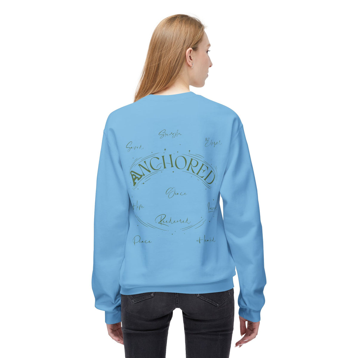 Anchored Crewneck Sweatshirt — Faith, Hope, Grace Inspirational Pullover