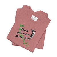 Faith T-Shirt — "God's Promises Never Fail" Christian Tee with Cross & Olive Branch Design