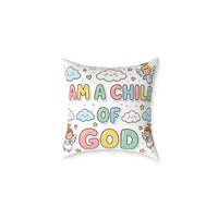 I Am a Child of God Pillow Light Color — Personalized Kids' Faith Decorative Throw Pillow