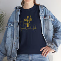 Christian T-Shirt - 'Hope You Can Hold' Gold Cross Tee